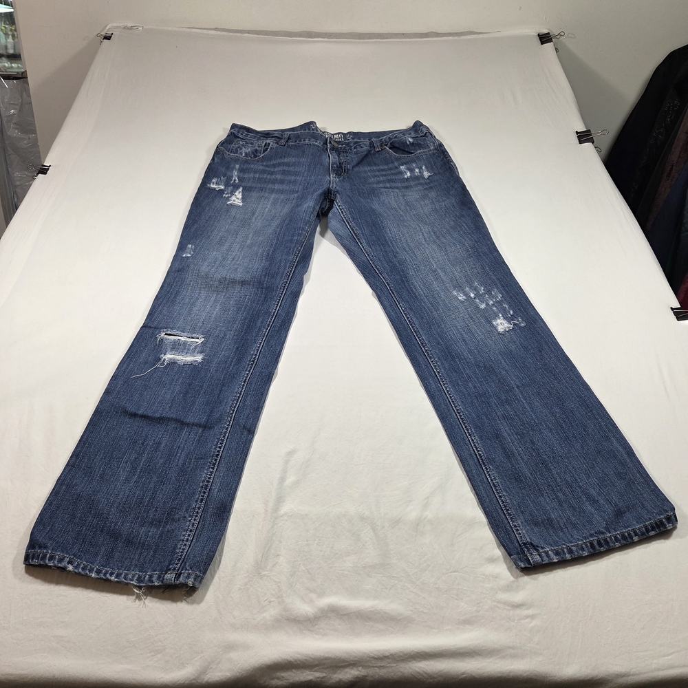 Mossimo Bootcut Jeans Faded Indigo Bootcut Jeans Distressed Woman's 17 Casual